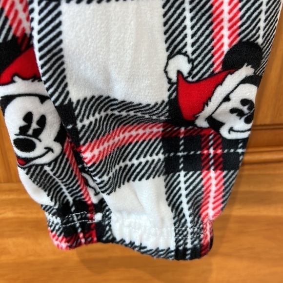 Disney Christmas Fleece Loungewear Sleep Pants with a Mickey wearing a Santa Hat - Picture 3 of 4